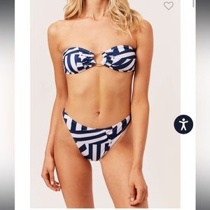 ❌SOLD on dep0p❌ NWT Solid & Striped Tati Top & Bottom, Sz Small, Broken Stripes